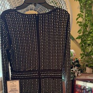 Macy's Elegant Black Dress with White Studs